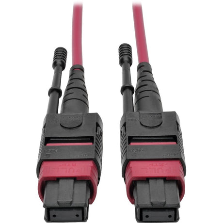 Eaton Tripp Lite Series 100G MTP/MPO Multimode OM4 Plenum-Rated Fiber Optic Cable (F/F), 12 Fiber, 40/100GBASE-SR4, Push/Pull Tabs, Magenta, 3 m — N845-03M-12-MG