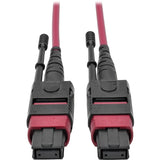 Eaton Tripp Lite Series 100G MTP/MPO Multimode OM4 Plenum-Rated Fiber Optic Cable (F/F), 12 Fiber, 40/100GBASE-SR4, Push/Pull Tabs, Magenta, 5 m — N845-05M-12-MG