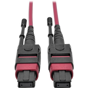 Eaton Tripp Lite Series 100G MTP/MPO Multimode OM4 Plenum-Rated Fiber Optic Cable (F/F), 12 Fiber, 40/100GBASE-SR4, Push/Pull Tabs, Magenta, 5 m — N845-05M-12-MG