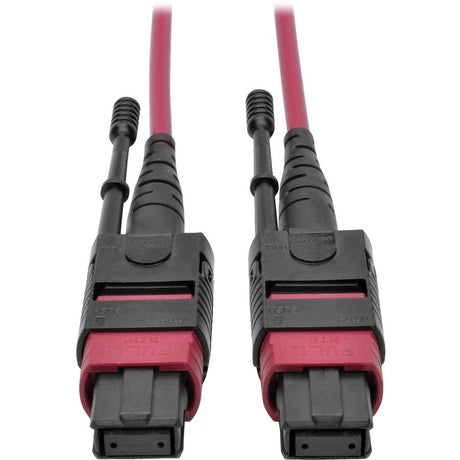 Eaton Tripp Lite Series 100G MTP/MPO Multimode OM4 Plenum-Rated Fiber Optic Cable (F/F), 12 Fiber, 40/100GBASE-SR4, Push/Pull Tabs, Magenta, 5 m — N845-05M-12-MG