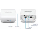 TRENDnet 10dBi Wireless N300 Outdoor PoE Pre-configured Point-to-Point Bridge Bundle Kit, Two Pre-Configured Wireless N Access Points, IPX6 Rated Housing, 10 dBi Antennas, White, TEW-740APBO2K