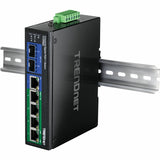 TRENDnet 6-Port Hardened Industrial Gigabit 10/100/1000 Mbps Ultra PoE DIN-Rail Switch; UPoE; IP30; DIN-Rail & Wall Mounts Included; Lifetime Protection; TI-UPG62