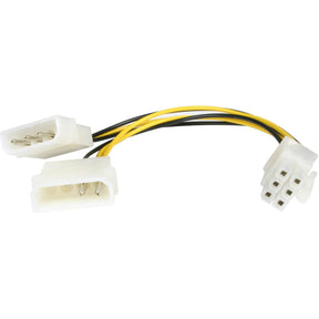 StarTech.com 6in LP4 to 6 Pin PCI Express Video Card Power Cable Adapter - 6 pin internal power (M) - 4 pin ATX12V (M) - 15.2 cm — LP4PCIEXADAP