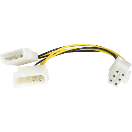 StarTech.com 6in LP4 to 6 Pin PCI Express Video Card Power Cable Adapter - 6 pin internal power (M) - 4 pin ATX12V (M) - 15.2 cm — LP4PCIEXADAP
