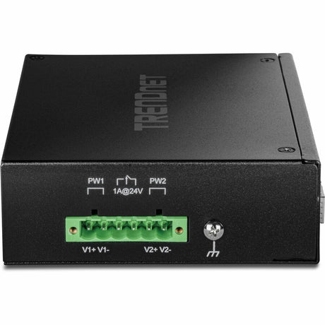 TRENDnet 6-Port Hardened Industrial Unmanaged Gigabit 10/100/1000Mbps DIN-Rail Switch, 4 x Gigabit PoE+ Ports, 2 x Dedicated SFP Slots, Lifetime Protection, Black, TI-PG62B