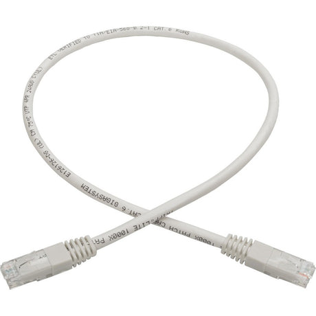 Eaton Tripp Lite Series Cat6 Gigabit Molded (UTP) Ethernet Cable (RJ45 M/M), PoE, White, 2 ft. (0.61 m) — N200-002-WH