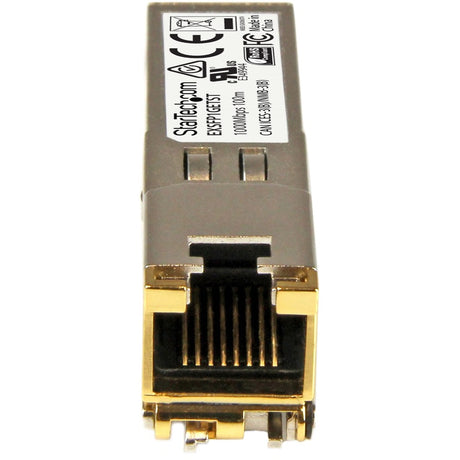 StarTech.com Juniper EX-SFP-1GE-T Compatible SFP Module - 1000BASE-T - 1GE Gigabit Ethernet SFP to RJ45 Cat6/Cat5e Transceiver - 100m — EXSFP1GETST