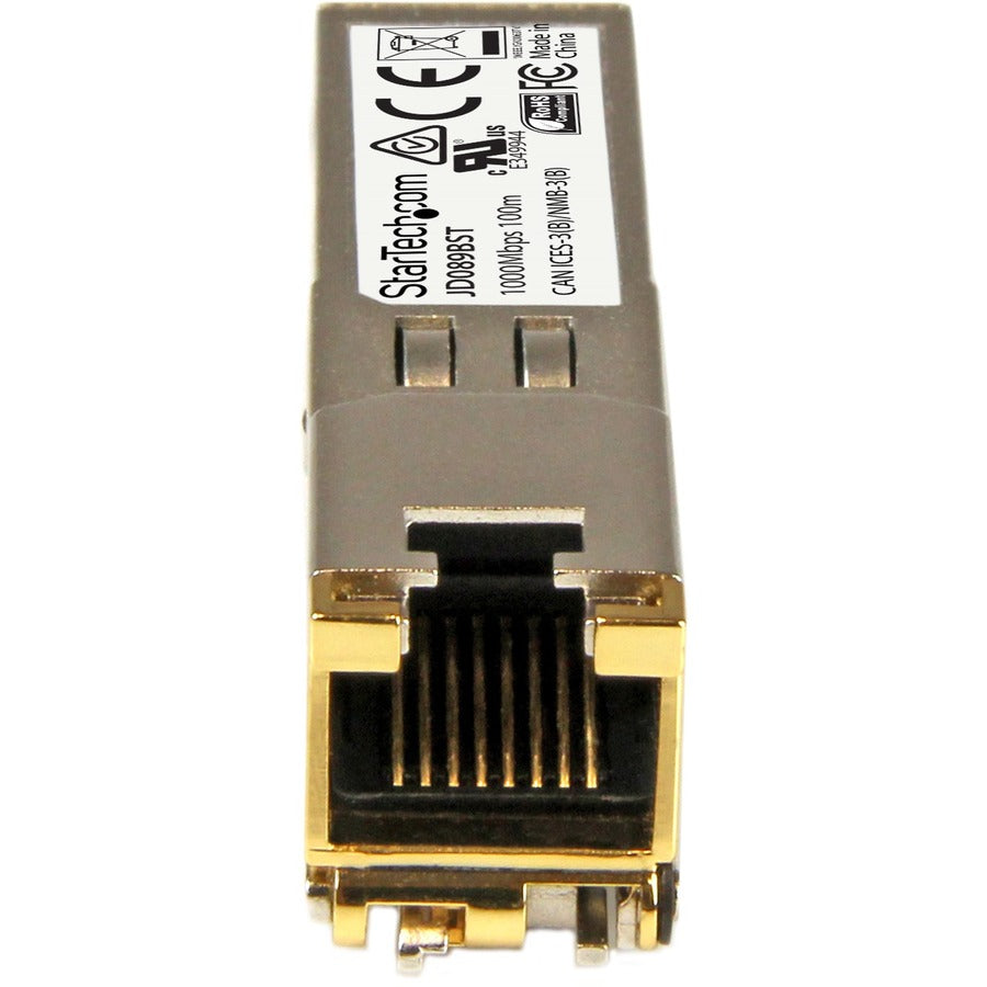 StarTech.com HPE JD089B Compatible SFP Module - 1000BASE-T - 1GE Gigabit Ethernet SFP SFP to RJ45 Cat6/Cat5e - 100m — JD089BST
