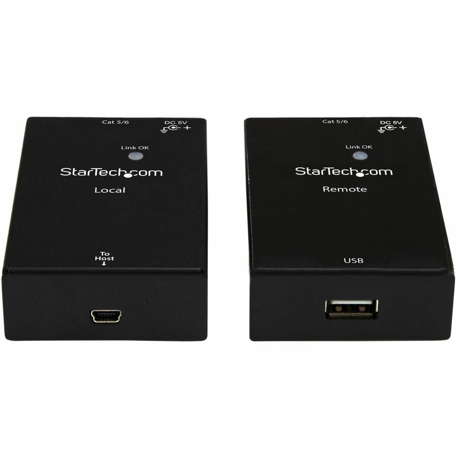 StarTech.com USB 2.0 Extender Kit over Cat5e/Cat6 Cable (RJ45) - Up to 165ft (50m) - USB Port over Ethernet Cable - Powered - 480Mbps — USB2001EXTV