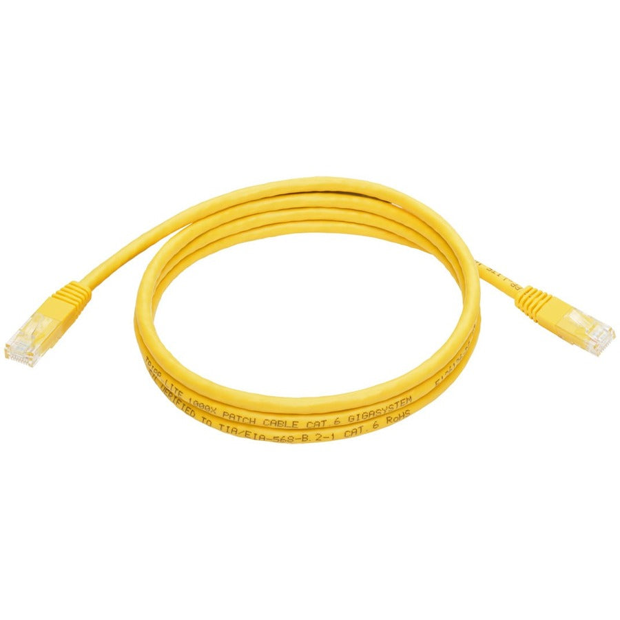 Eaton Tripp Lite Series Cat6 Gigabit Molded (UTP) Ethernet Cable (RJ45 M/M), PoE, Yellow, 5 ft. (1.52 m) — N200-005-YW