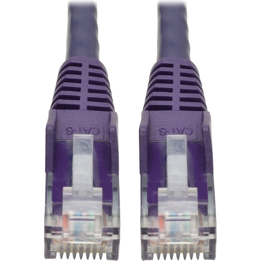 Eaton Tripp Lite Series Cat6 Gigabit Snagless Molded (UTP) Ethernet Cable (RJ45 M/M), PoE, Purple, 2 ft. (0.61 m) — N201-002-PU