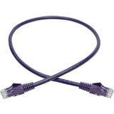 Eaton Tripp Lite Series Cat6 Gigabit Snagless Molded (UTP) Ethernet Cable (RJ45 M/M), PoE, Purple, 2 ft. (0.61 m) — N201-002-PU