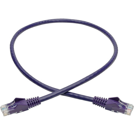 Eaton Tripp Lite Series Cat6 Gigabit Snagless Molded (UTP) Ethernet Cable (RJ45 M/M), PoE, Purple, 2 ft. (0.61 m) — N201-002-PU