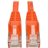 Eaton Tripp Lite Series Cat6 Gigabit Snagless Molded (UTP) Ethernet Cable (RJ45 M/M), PoE, Orange, 1 ft. (0.31 m) — N201-001-OR
