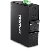 TRENDnet 10-Port Hardened Industrial Gigabit DIN-Rail Switch, 20Gbps Switching Capacity, DIN-Rail And Wall Mounts Included, Dual Redundant, Two RJ-45/SFP Ports, Lifetime Protection, Black, TI-G102