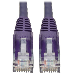 Eaton Tripp Lite Series Cat6 Gigabit Snagless Molded (UTP) Ethernet Cable (RJ45 M/M), PoE, Purple, 1 ft. (0.31 m) — N201-001-PU