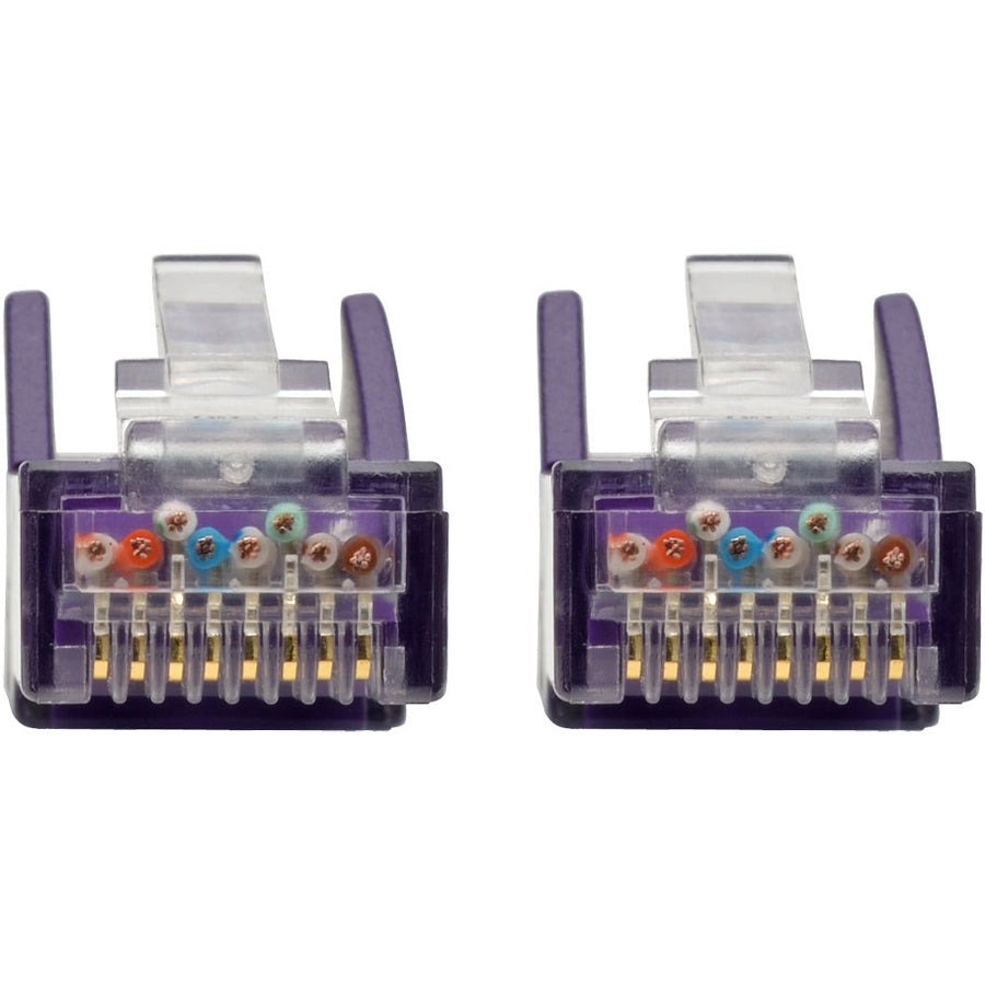 Eaton Tripp Lite Series Cat6 Gigabit Snagless Molded (UTP) Ethernet Cable (RJ45 M/M), PoE, Purple, 1 ft. (0.31 m) — N201-001-PU