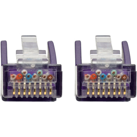 Eaton Tripp Lite Series Cat6 Gigabit Snagless Molded (UTP) Ethernet Cable (RJ45 M/M), PoE, Purple, 1 ft. (0.31 m) — N201-001-PU