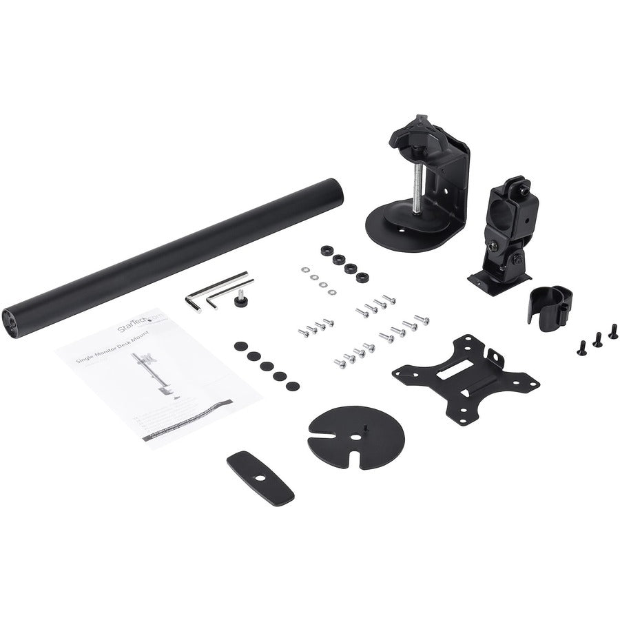 StarTech.com Single Monitor Desk Mount, Adjustable Monitor VESA Mount 34" (17.6lb/8kg) Display, Ergonomic Pole Mount Arm, C-Clamp/Grommet — ARMPIVOTV2