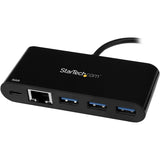 StarTech.com USB-C to Ethernet Adapter with 3-Port USB 3.0 Hub and Power Delivery - USB-C GbE Network Adapter + USB Hub w/ 3 USB-A Ports — US1GC303APD