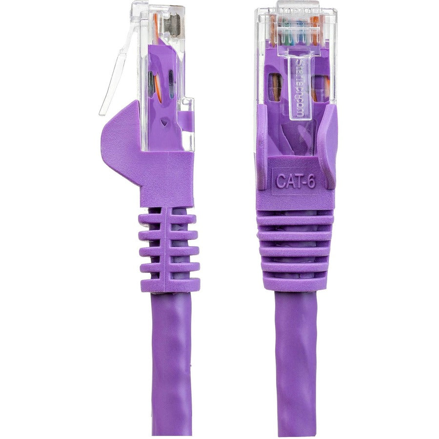 StarTech.com 6in CAT6 Ethernet Cable - Purple Snagless Gigabit - 100W PoE UTP 650MHz Category 6 Patch Cord UL Certified Wiring/TIA — N6PATCH6INPL
