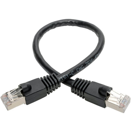 Eaton Tripp Lite Series Cat6a 10G Snagless Shielded STP Ethernet Cable (RJ45 M/M), PoE, Black, 1 ft. (0.31 m) — N262-001-BK