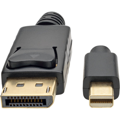 Eaton Tripp Lite Series Mini DisplayPort to DisplayPort Adapter Cable, 4K 60Hz (M/M), DP Latching Connector, Black, 3 ft. (0.9 m) — P583-003-BK