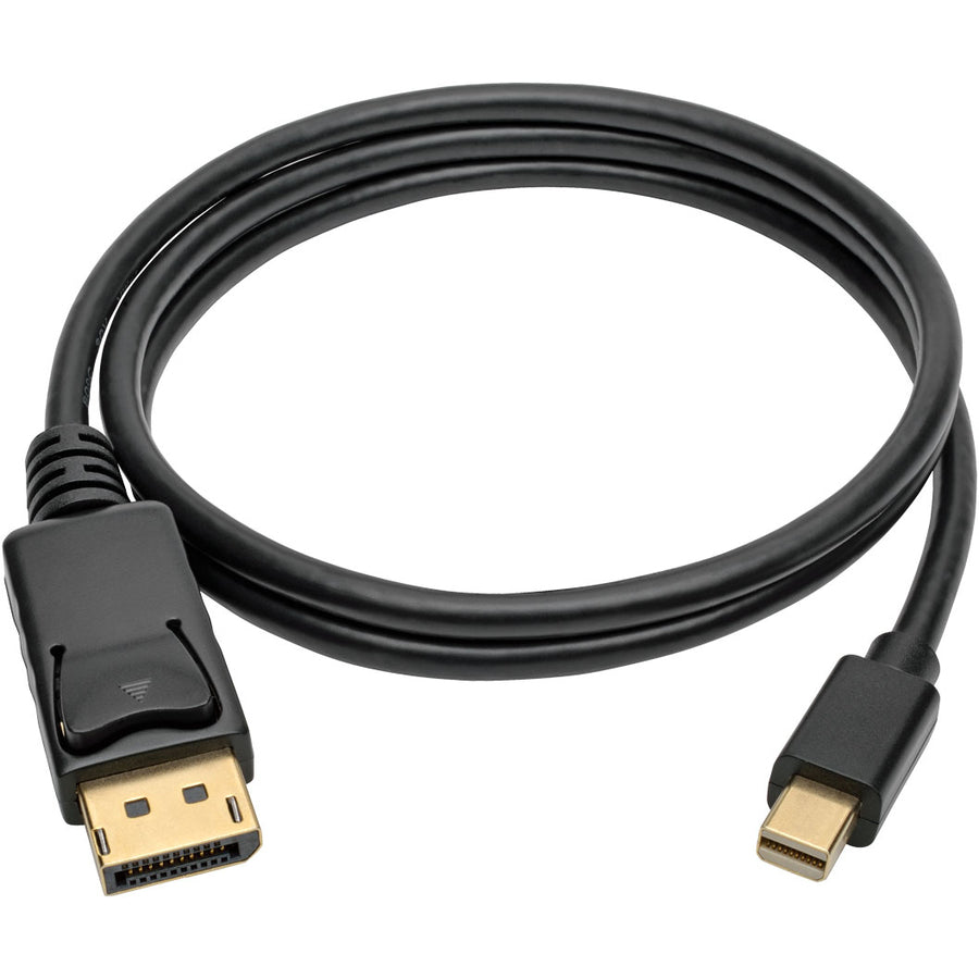 Eaton Tripp Lite Series Mini DisplayPort to DisplayPort Adapter Cable, 4K 60Hz (M/M), DP Latching Connector, Black, 3 ft. (0.9 m) — P583-003-BK