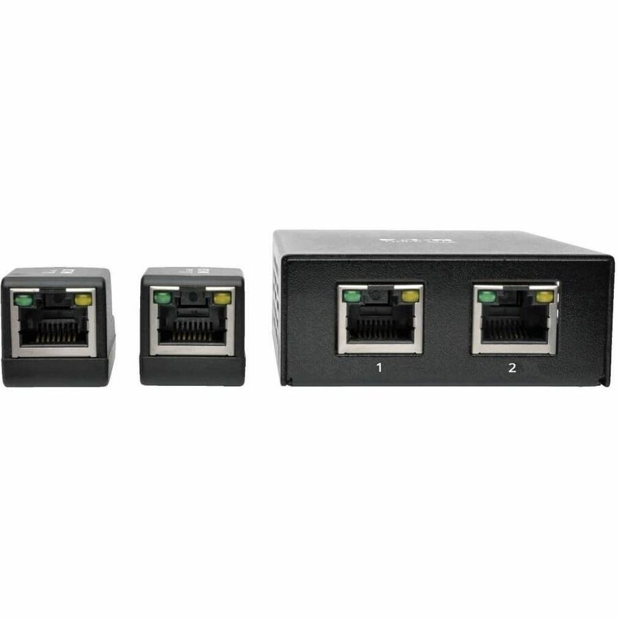 Tripp Lite by Eaton 2-Port HDMI over Cat5/6 Extender Kit, Box-Style Transmitter, 2 Mini Receivers, PoC, Up to 100 ft. (30 m), TAA — B126-2P2M-POC