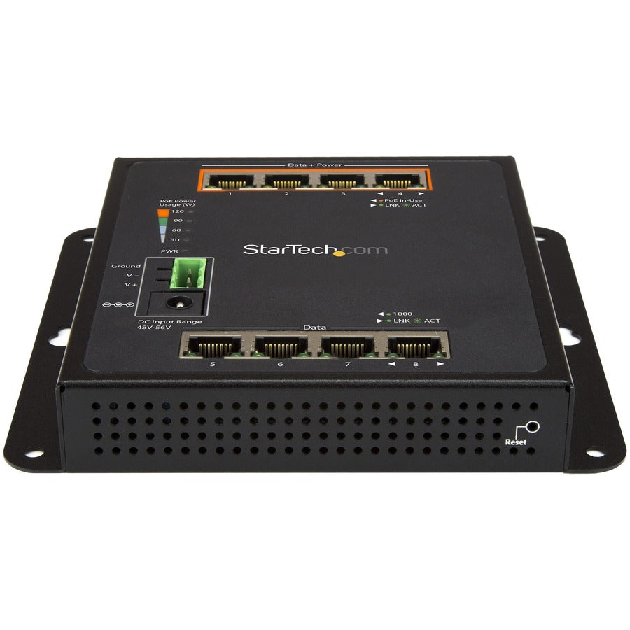 StarTech.com Industrial 8 Port Gigabit PoE Switch, 4 x PoE+ 30W, Power Over Ethernet GbE Layer/L2 Managed Network Switch -40C to +75C, TAA — IES81GPOEW