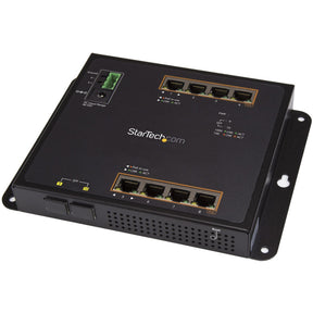 StarTech.com Industrial 8 Port Gigabit PoE+ Switch w/2 SFP MSA Slots 30W Layer/L2 Switch Managed Ethernet Network Switch IP-30/-40C to 75C — IES101GP2SFW