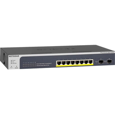 Netgear ProSAFE 8-Port PoE+ Gigabit Smart Managed Switch with 2 SFP Ports (GS510TPP) — GS510TPP-100NAS
