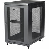 StarTech.com 18U 19" Server Rack Cabinet 4 Post Adjustable Depth 2-30" w/Casters/Cable Management/1U Shelf, Locking Doors and Side Panels — RK1833BKM