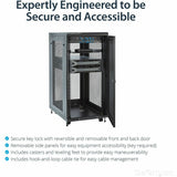 StarTech.com 24U 19" Server Rack Cabinet 4 Post Adjustable Depth 2-30" w/Casters/Cable Management/1U Shelf, Locking Doors and Side Panels — RK2433BKM