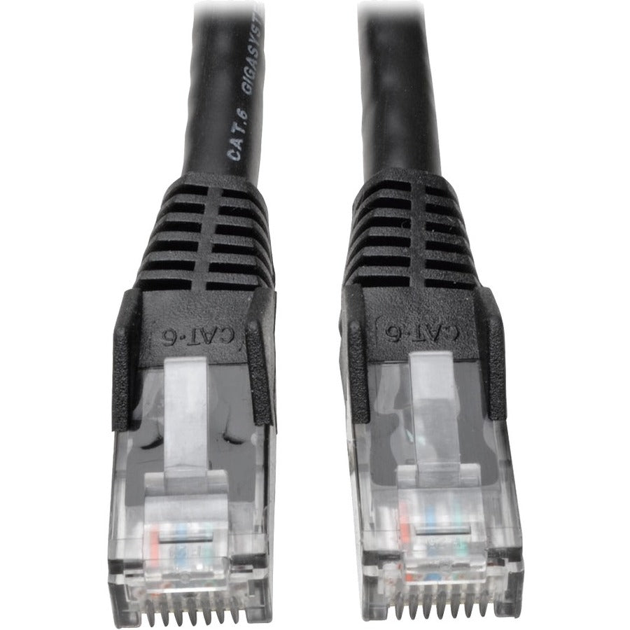 Eaton Tripp Lite Series Cat6 Gigabit Snagless Molded (UTP) Ethernet Cable (RJ45 M/M), PoE, Black, 8 ft. (2.43 m) — N201-008-BK