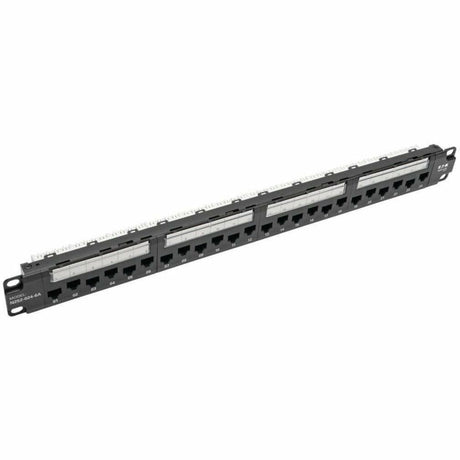 Eaton Tripp Lite Series 24-Port 1U Rack-Mount Cat6a 110 Patch Panel with Cable Management Bar, 110 Punchdown, RJ45, TAA — N252-024-6A