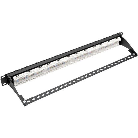 Eaton Tripp Lite Series 24-Port 1U Rack-Mount Cat6a 110 Patch Panel with Cable Management Bar, 110 Punchdown, RJ45, TAA — N252-024-6A