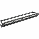 Eaton Tripp Lite Series 24-Port 1U Rack-Mount Cat6a 110 Patch Panel with Cable Management Bar, 110 Punchdown, RJ45, TAA — N252-024-6A