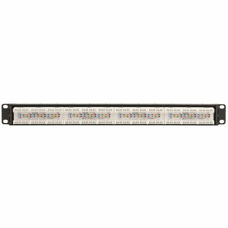 Eaton Tripp Lite Series 24-Port 1U Rack-Mount Cat6a 110 Patch Panel with Cable Management Bar, 110 Punchdown, RJ45, TAA — N252-024-6A