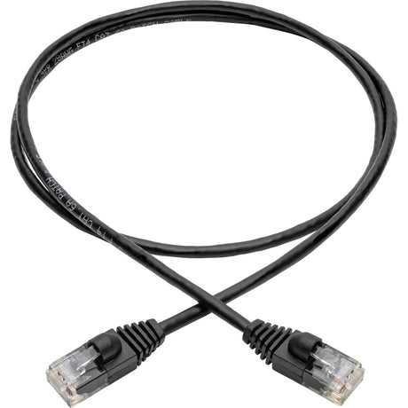 Eaton Tripp Lite Series Cat6a 10G Snagless Molded Slim UTP Ethernet Cable (RJ45 M/M), Black, 3 ft. (0.91 m) — N261-S03-BK
