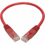 Eaton Tripp Lite Series Cat6 Gigabit Molded (UTP) Ethernet Cable (RJ45 M/M), PoE, Red, 1 ft. (0.31 m) — N200-001-RD