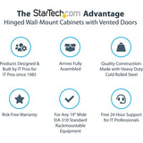 StarTech.com 4-Post 18U Wall Mount Network Cabinet, 19" Hinged Wall-Mounted Server Rack for Data / IT Equipment, Lockable Rack Enclosure — RK1820WALHM
