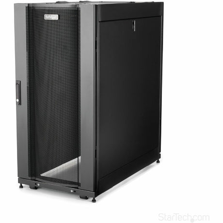 StarTech.com 4-Post 25U Server Rack Cabinet, 19" Data Rack Cabinet for Computer / IT Equipment, Home Network Rack, Half Height Server Rack — RK2537BKM