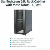 StarTech.com 4-Post 25U Server Rack Cabinet, 19" Data Rack Cabinet for Computer / IT Equipment, Home Network Rack, Half Height Server Rack — RK2537BKM