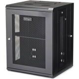 StarTech.com 4-Post 15U Wall Mount Network Cabinet, 19" Hinged Wall-Mounted Server Rack for Data / IT Equipment, Lockable Rack Enclosure — RK1520WALHM