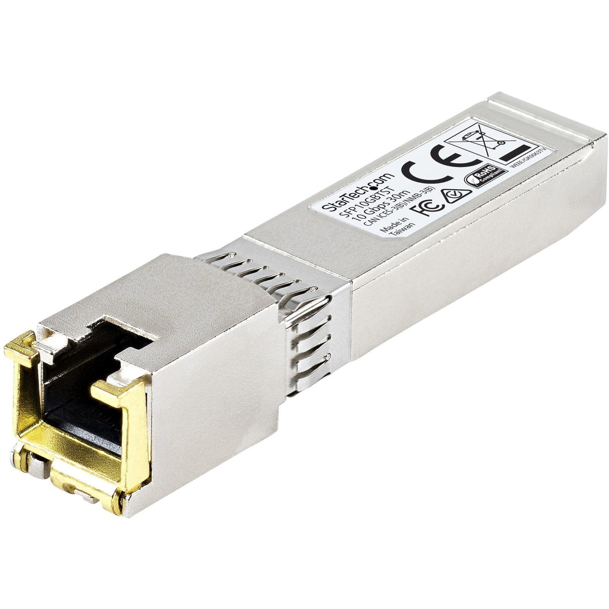 StarTech.com MSA Uncoded SFP+ Module - 10GBASE-T - 10GE Gigabit Ethernet SFP+ SFP to RJ45 Cat6/Cat5e Transceiver Module - 30m — SFP10GBTST