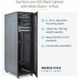 StarTech.com 4-Post 42U Server Rack Cabinet, 19" Data Rack Cabinet for Computer / IT Equipment mount, Rack Server Cabinet with Casters — RK4236BKB