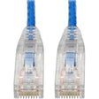 Eaton Tripp Lite Series Cat6 Gigabit Snagless Slim UTP Ethernet Cable (RJ45 M/M), PoE, Blue, 6-in. (15.24 cm) — N201-S6N-BL