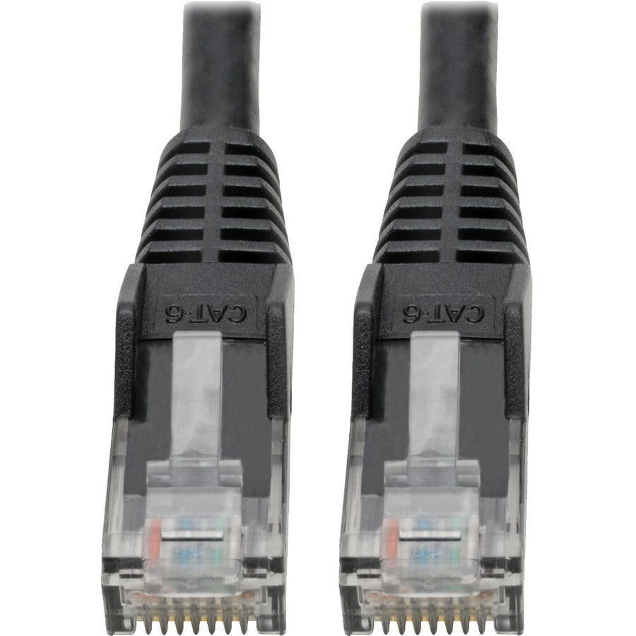 Eaton Tripp Lite Series Cat6 Gigabit Snagless Molded (UTP) Ethernet Cable (RJ45 M/M), PoE, Black, 6-in. (15.24 cm) — N201-06N-BK