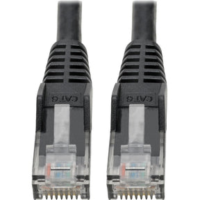 Eaton Tripp Lite Series Cat6 Gigabit Snagless Molded (UTP) Ethernet Cable (RJ45 M/M), PoE, Black, 6-in. (15.24 cm) — N201-06N-BK